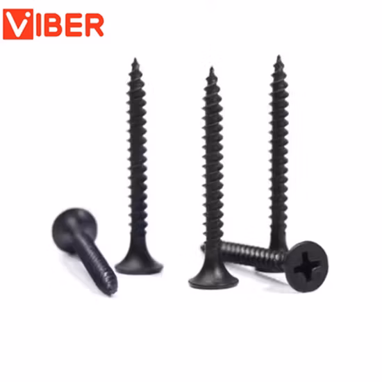 Vite per cartongesso DIN7505 con testa a tromba fosfatata nera